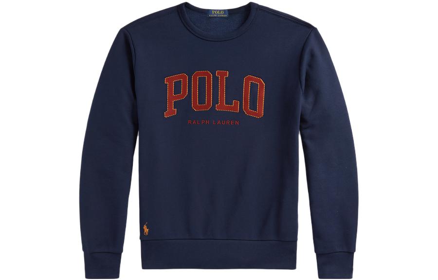 Ralph Lauren FW23 Navy Blue Logo Print Crewneck Long Sleeve Sweatshirt Men MNPOKNI16823192-410