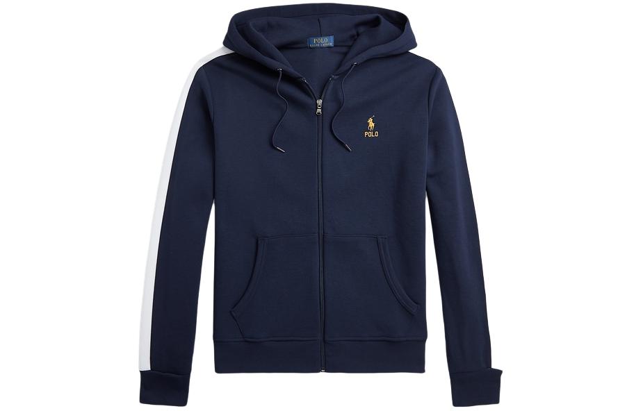 Ralph Lauren FW23 Navy Colorblock Logo Embroidered Hoodie Casual Wear MNPOKNI16823173-410