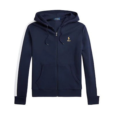 Ralph Lauren FW23 Navy Colorblock Logo Embroidered Hoodie Casual Wear MNPOKNI16823173-410