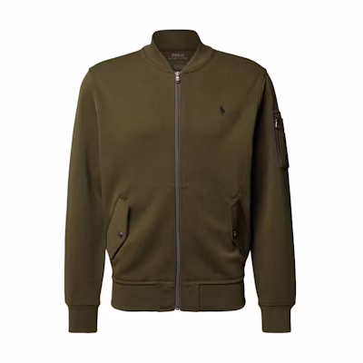 Ralph Lauren FW23 Olive Green Pony Logo Embroidered Zip Jacket for Men MNPOKNI16822112-300