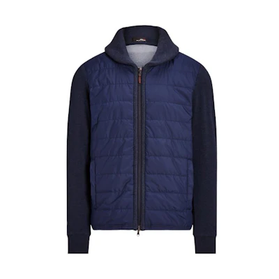 Ralph Lauren FW23 Patchwork Zip Hoodie Jacket Blue - Casual Outerwear MNXGKNI1DW20001-400