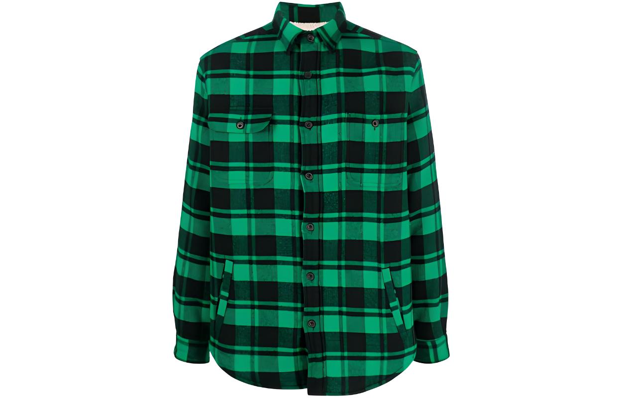 Ralph Lauren FW23 Plaid Single-Breasted Long Sleeve Shirt Green - 710918893-001