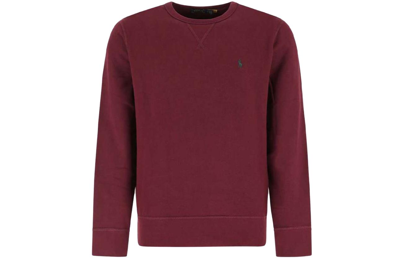 Ralph Lauren FW23 Red Crewneck Sweatshirt with Logo Embroidery for Men 710766772-035