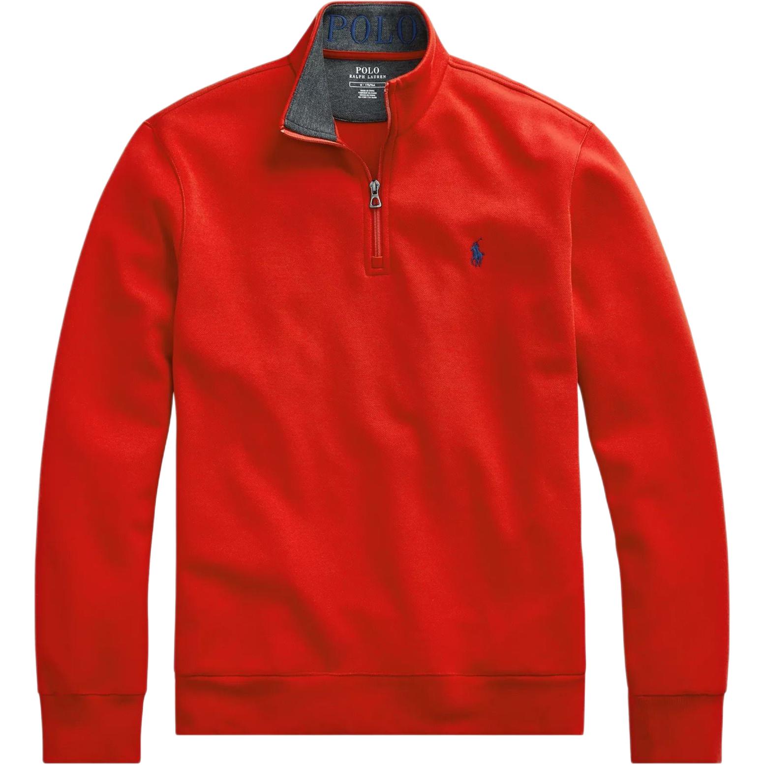 Ralph Lauren FW23 Red Logo Embroidered Stand Collar Sweatshirt 710812963-039