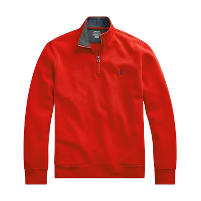 Ralph Lauren FW23 Red Logo Embroidered Stand Collar Sweatshirt 710812963-039