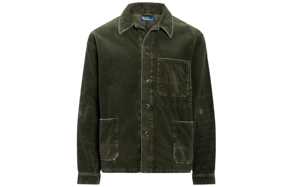 Ralph Lauren FW23 Solid Color Collared Single-Breasted Casual Jacket Green Men MNPOOTW16021258-300