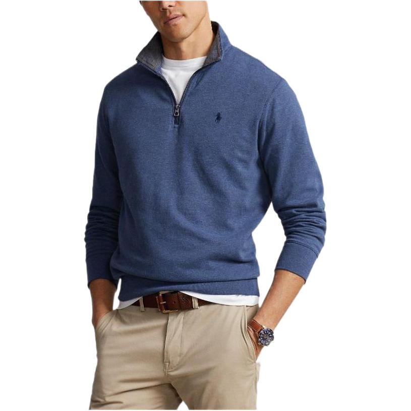 Ralph Lauren FW23 Solid Color Logo Embroidered Sweatshirt Blue 710812963-054