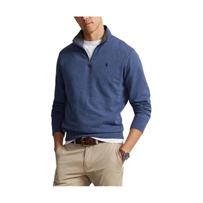 Ralph Lauren FW23 Solid Color Logo Embroidered Sweatshirt Blue 710812963-054