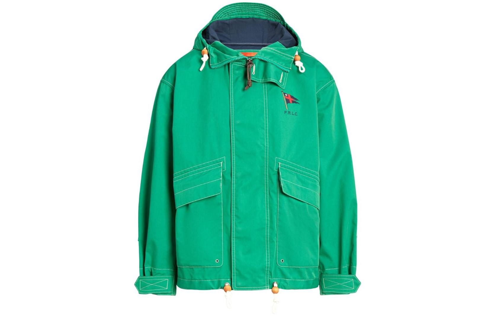Ralph Lauren FW23 Solid Logo Print Zip-Up Hoodie Jacket Green 710923295-001