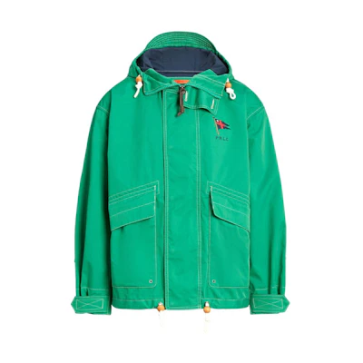 Ralph Lauren FW23 Solid Logo Print Zip-Up Hoodie Jacket Green 710923295-001