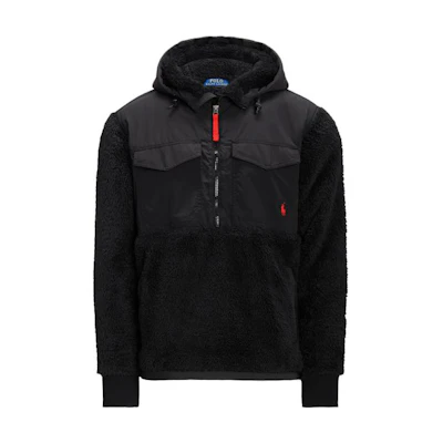 Ralph Lauren FW23 Solid Zip Pocket Hoodie Black MNPOKNI16823152-001