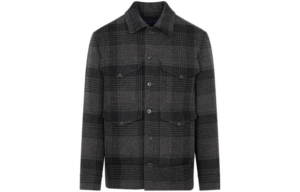 Ralph Lauren FW23 Striped Button-Up Long Sleeve Jacket - Black 790920231-001