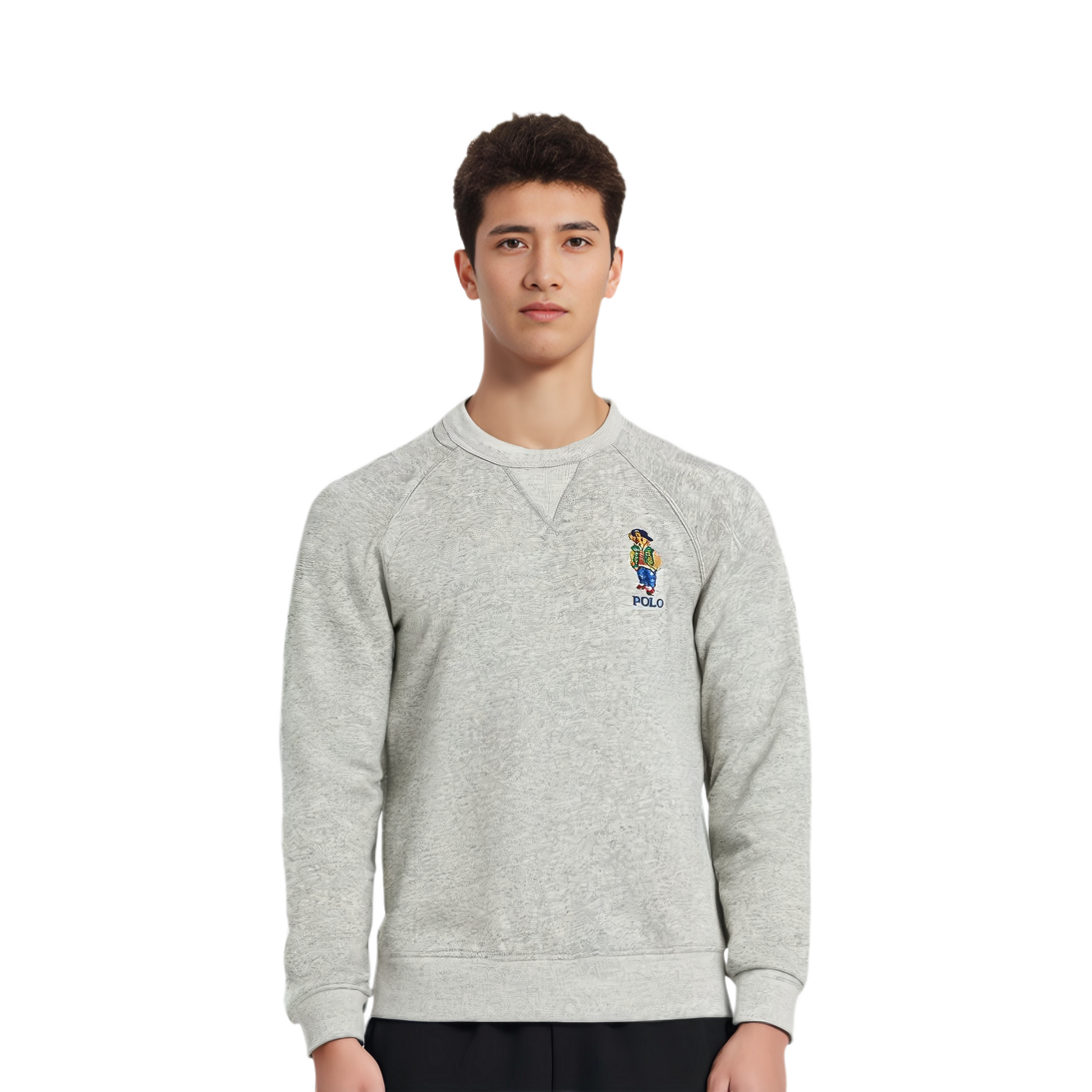 Purchase Ralph Lauren FW24 Sweatshirt Kelabu Beruang Sulam Crewneck MNPOKNI16823763-020
