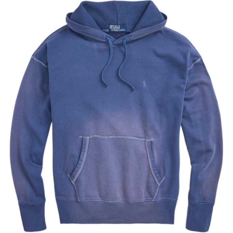 Ralph Lauren FW24 Blue Hoodie with Pony Embroidery - Casual Loose Fit MNPOKNI16823716-410