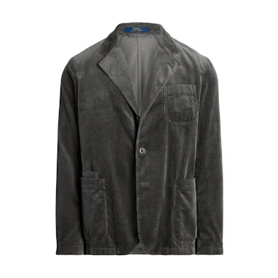 Ralph Lauren FW24 Corduroy Collared Button-Up Jacket Men’s Grey MNPOSPC27620316-020