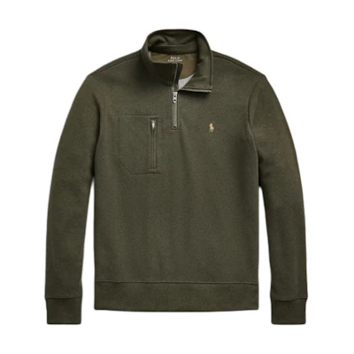 Ralph Lauren FW24 Half-Turtleneck Embroidered Sweatshirt Alpine Green MNPOKNI16823857-300