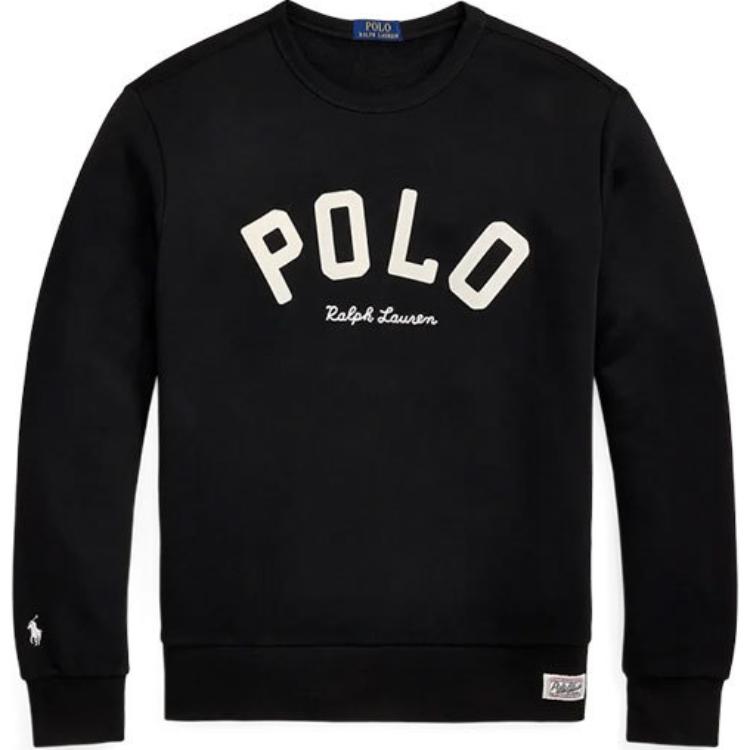 Ralph Lauren FW24 Letter Logo Crewneck Sweater Black MNPOKNI16823945-BLACK