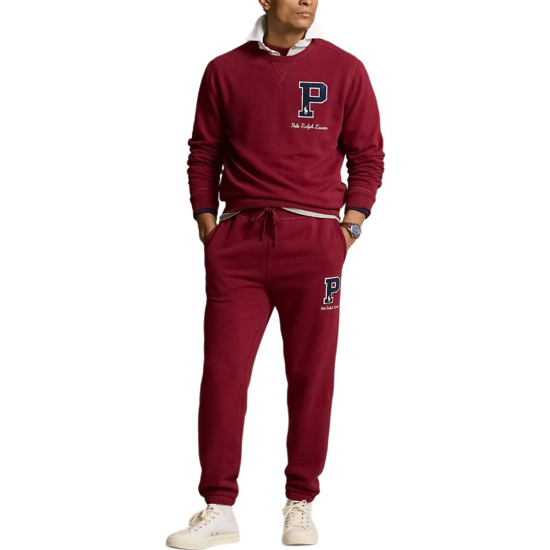 Lookbook Ralph Lauren FW24 Logo Crewneck Sweatshirt Merah Karpet MNPOKNI16823936 MNPOKNI16823936-RED-CARPET