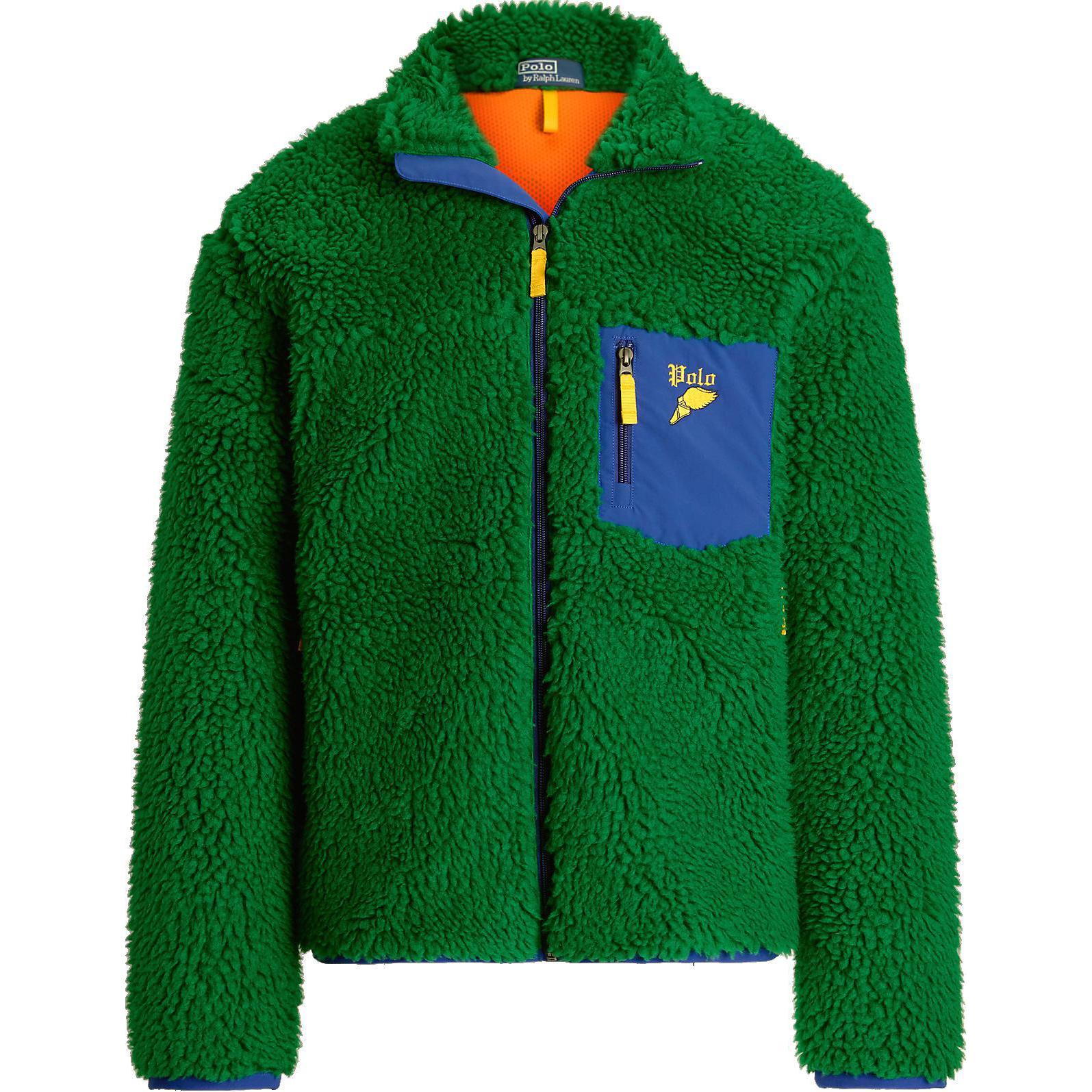 Ralph Lauren FW24 Logo Embroidered Half-Zip Jacket in Sport Green MNPOKNI16823778-300