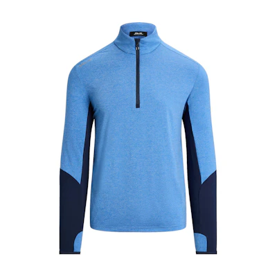 Ralph Lauren FW24 Logo Half-Zip Mock Neck Sweatshirt Mist Blue MNXGKNI16820255-400