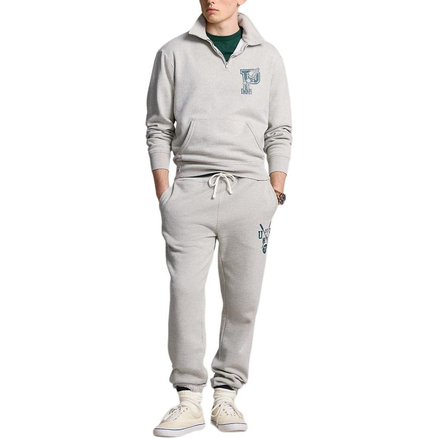 Lookbook ラルフローレン FW24 ロゴプリント 長袖スウェットシャツ - グレー MNPOKNI16823718-020