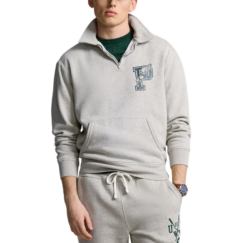 Shop ラルフローレン FW24 ロゴプリント 長袖スウェットシャツ - グレー MNPOKNI16823718-020