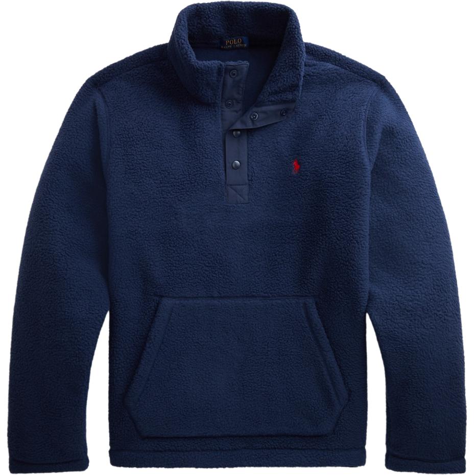 Ralph Lauren FW24 Pony Logo Fleece Half-Zip Pullover Sweatshirt Navy MNPOKNI16821204-410