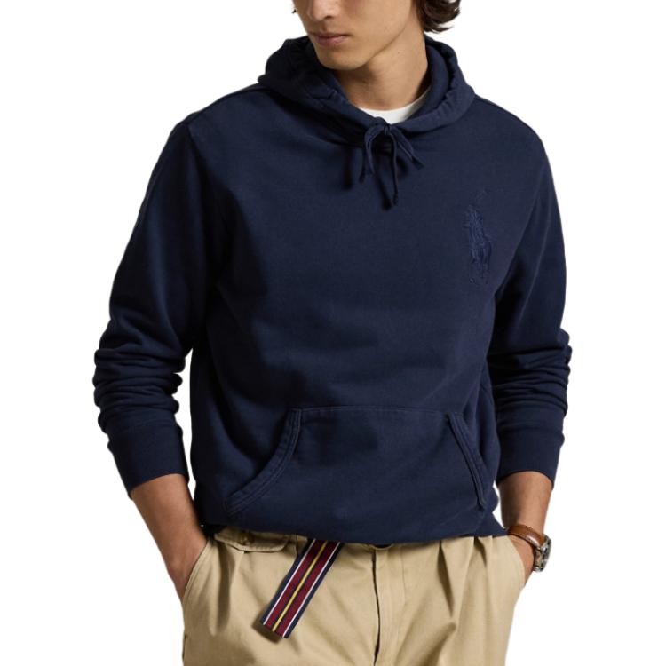 Ralph Lauren FW24 Solid Big Pony Embroidered Hoodie Navy Blue MNPOKNI16823942-410 圖 6