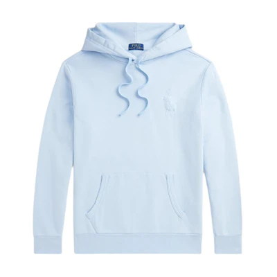 Ralph Lauren FW24 Solid Big Pony Embroidery Hoodie Workplace Blue MNPOKNI16823995-400