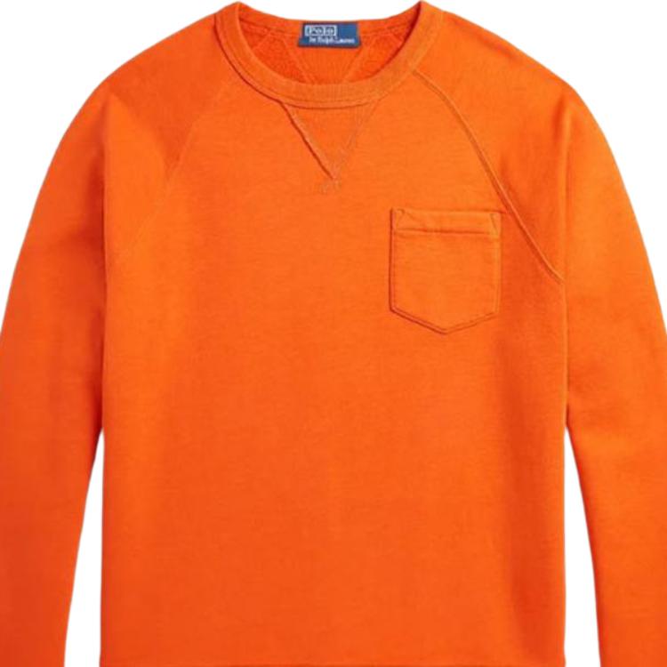 Ralph Lauren FW24 Solid Crewneck Pocket Sweatshirt Academy Orange MNPOKNI16823758-801 圖 4