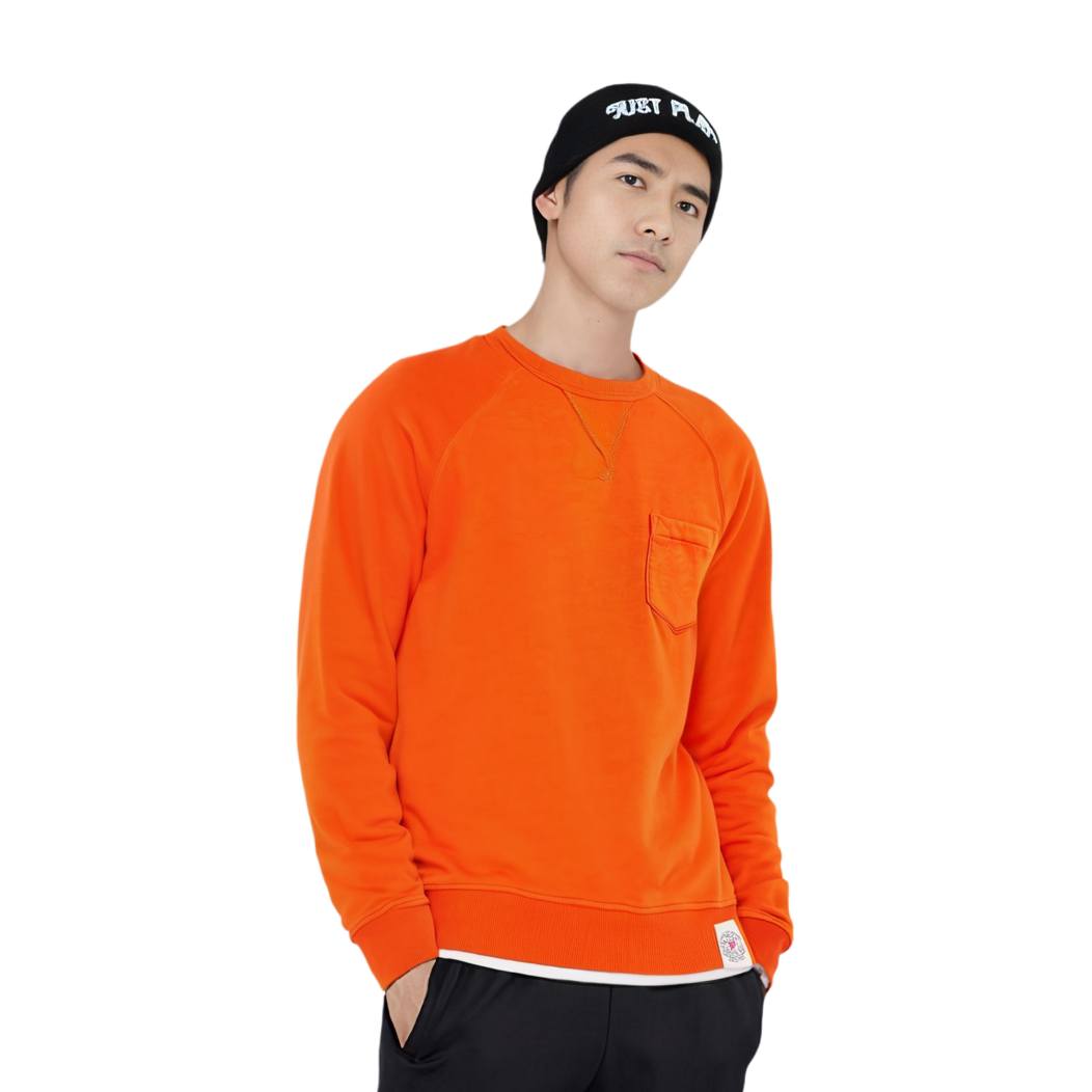Ralph Lauren FW24 Solid Crewneck Pocket Sweatshirt Academy Orange MNPOKNI16823758-801 圖 6