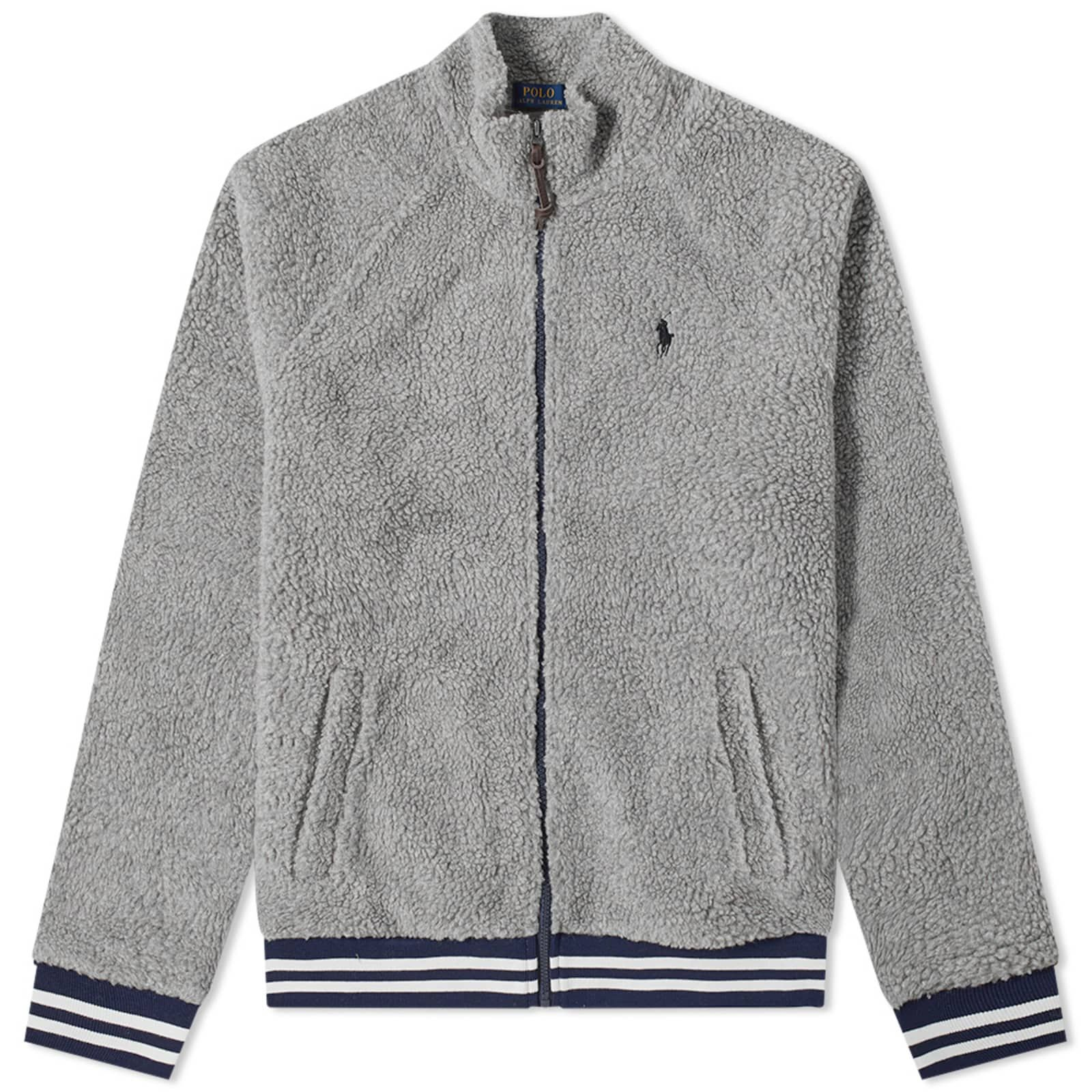 Ralph Lauren FW24 Solid Logo Embroidered Zip-Up Jacket Grey MNPOKNI16820007-020