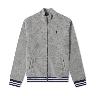 Ralph Lauren FW24 Solid Logo Embroidered Zip-Up Jacket Grey MNPOKNI16820007-020