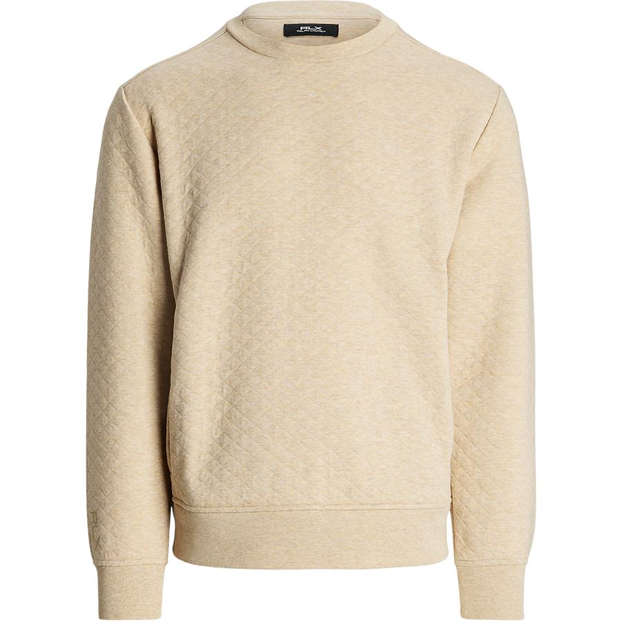 Ralph Lauren FW24 Solid Quilted Crewneck Long Sleeve Sweatshirt Men’s Beige MNXGKNI16820239-250