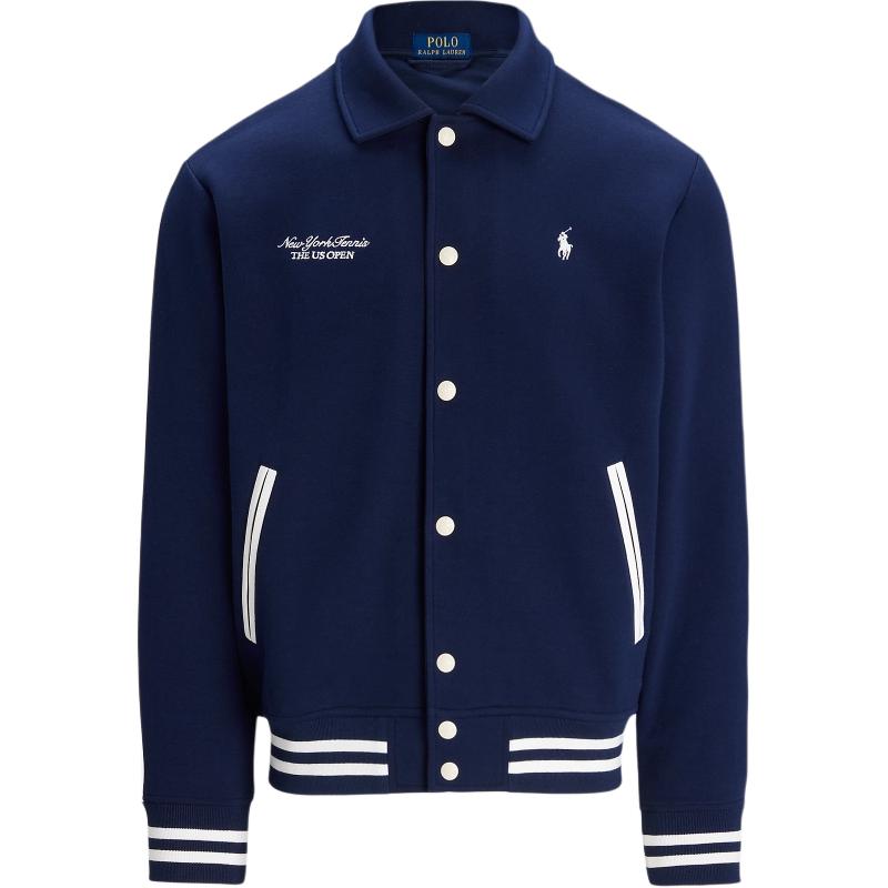 Ralph Lauren FW24 Striped Embroidered Pony Button-Up Jacket Men Elegant Navy MNPOKNI16823821-410