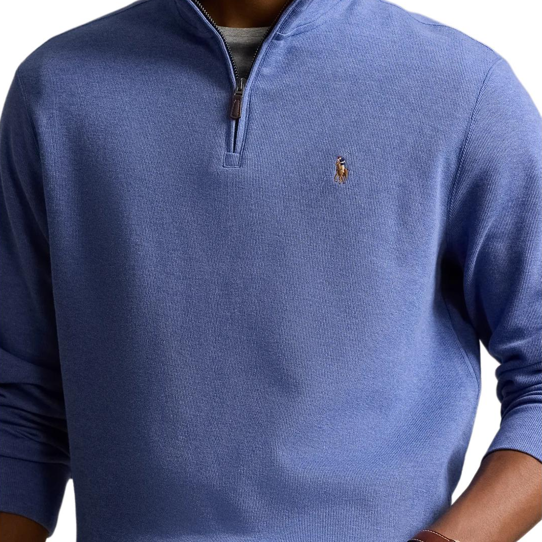 Ralph Lauren FW24 Vintage Blue Logo Embroidered Half-Turtleneck Sweatshirt MNPOKNI16823955-400 圖 6