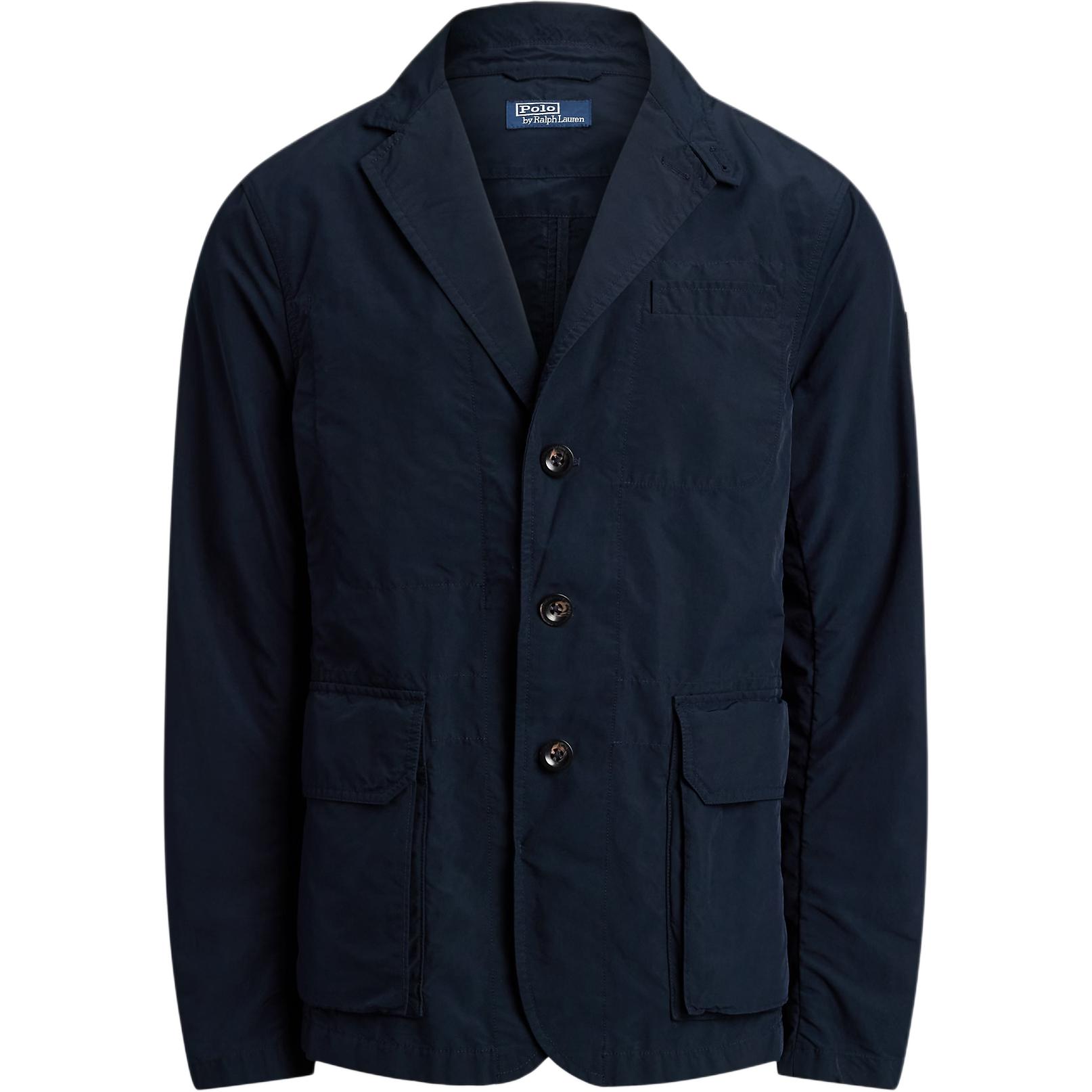 Ralph Lauren FW24 Waterproof Twill Notch-Lapel Jacket Navy Blue 100028927-NAVY