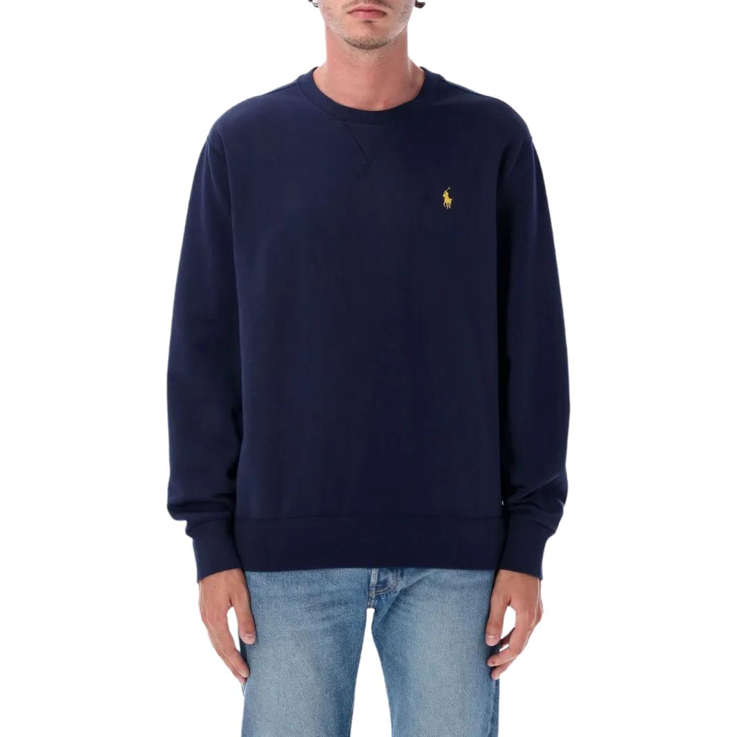 Ralph Lauren FW25 Long-Sleeve Crewneck Embroidered Cotton Sweatshirt 710P01523-002