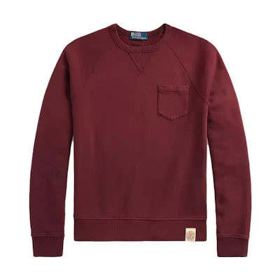 Ralph Lauren Garment-Dyed Fleece Crewneck Sweatshirt Red - Loose Fit MNPOKNI16823-081