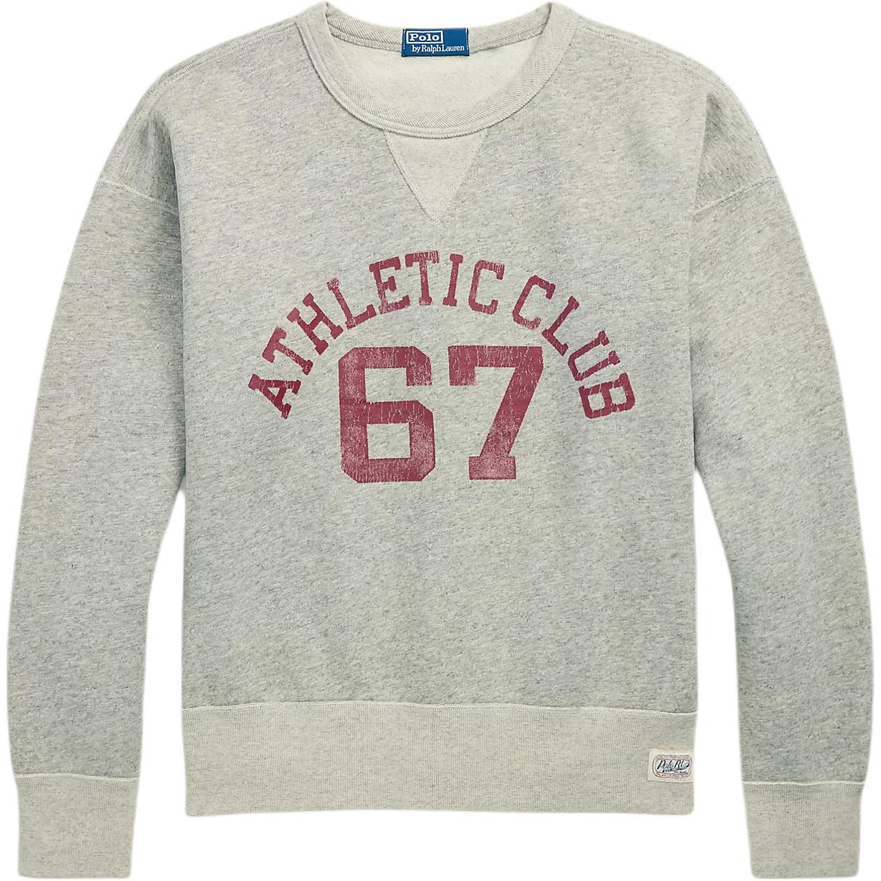 Ralph Lauren Graphic Print Crewneck Fleece Sweatshirt Men’s Grey MNPOKNI16824455020