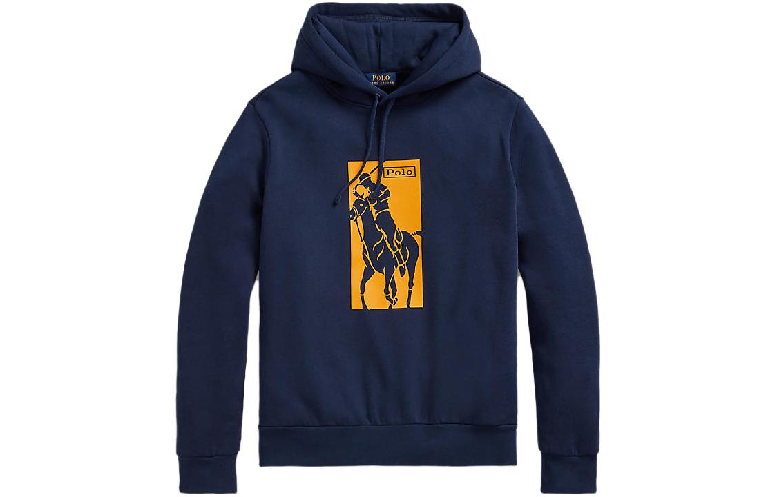 Ralph Lauren Graphic Print Drawstring Hoodie - Blue 710871255-001