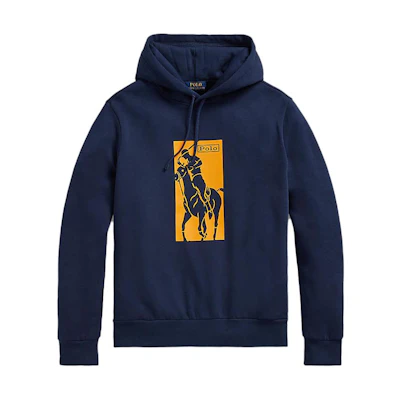 Ralph Lauren Graphic Print Drawstring Hoodie - Blue 710871255-001