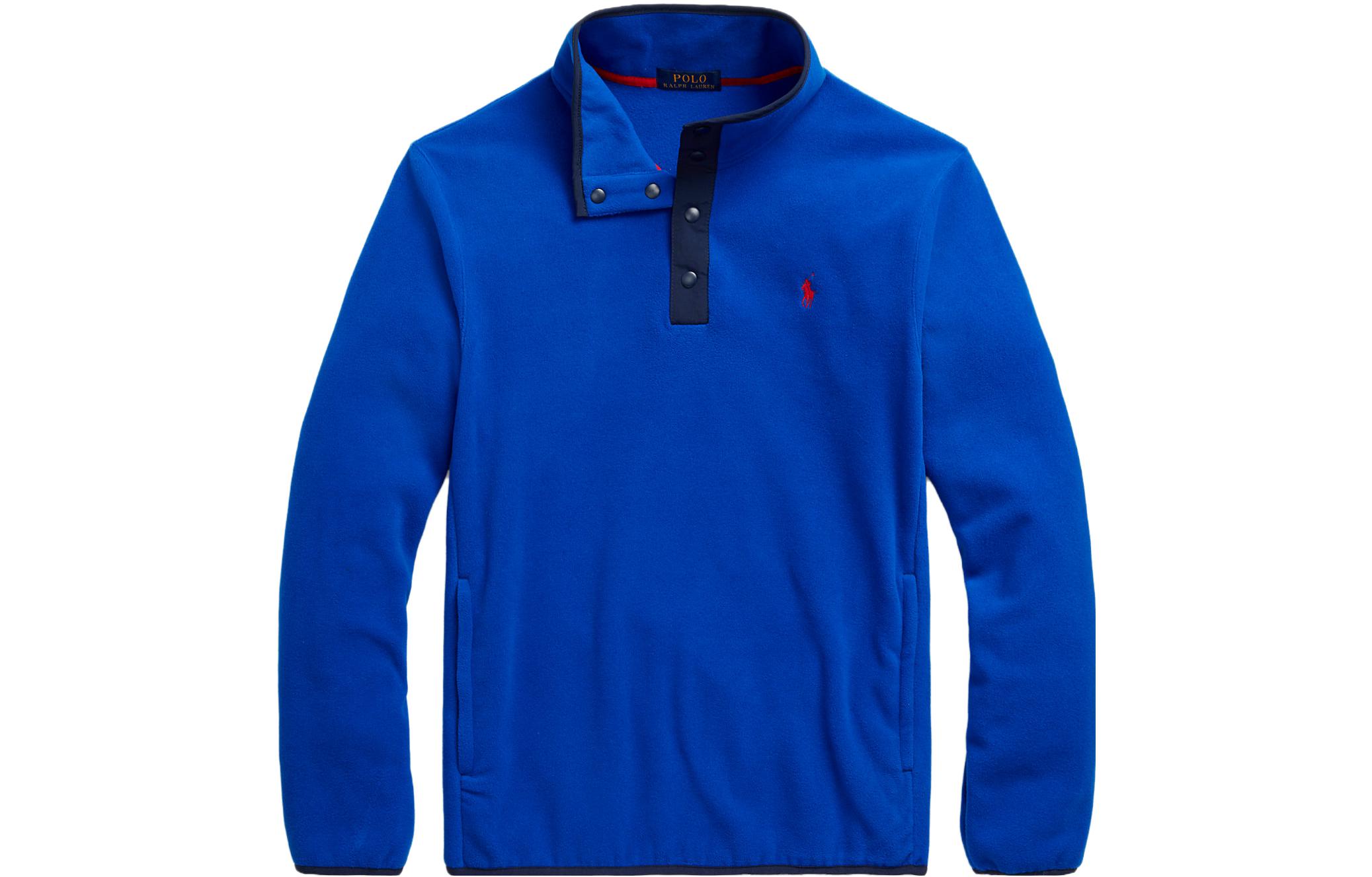 Ralph Lauren Graphic Print Standing Collar Sweatshirt Blue Men’s 710887121-003