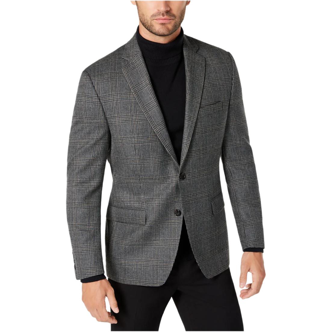 Ralph Lauren Gray Plaid Single-Breasted Jacket 883498579-940
