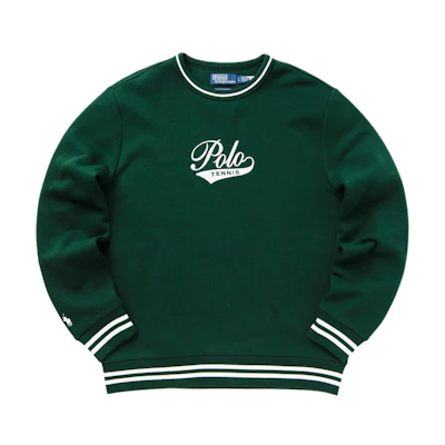Ralph Lauren Green Alphabet Print Crewneck Sweatshirt Long Sleeve 710939636-001