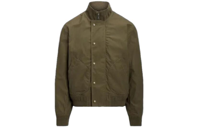Ralph Lauren Green Cotton-Blend Deck Jacket High-Neck Slim-Fit Outerwear MNPOOTW16021-221