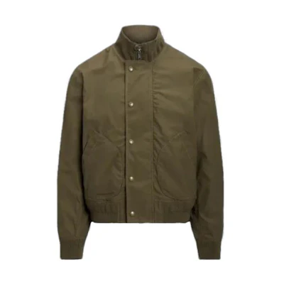 Ralph Lauren Green Cotton-Blend Deck Jacket High-Neck Slim-Fit Outerwear MNPOOTW16021-221