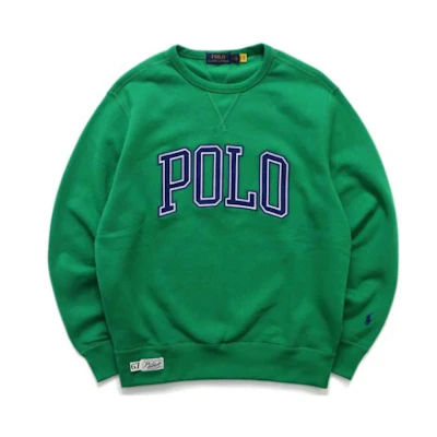 Ralph Lauren Green Crewneck Sweatshirt with Letter Print Design 710823896-009