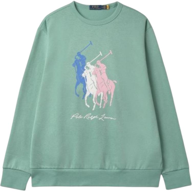 Ralph Lauren Green Crewneck Sweatshirt with Logo Print Long Sleeves MNPOKNI16823023-330