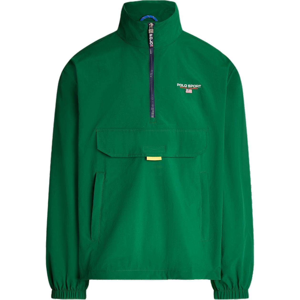 Ralph Lauren Green Half-Zip Jacket with Star-Spangled Flag Design MNPOOTW16021375-300